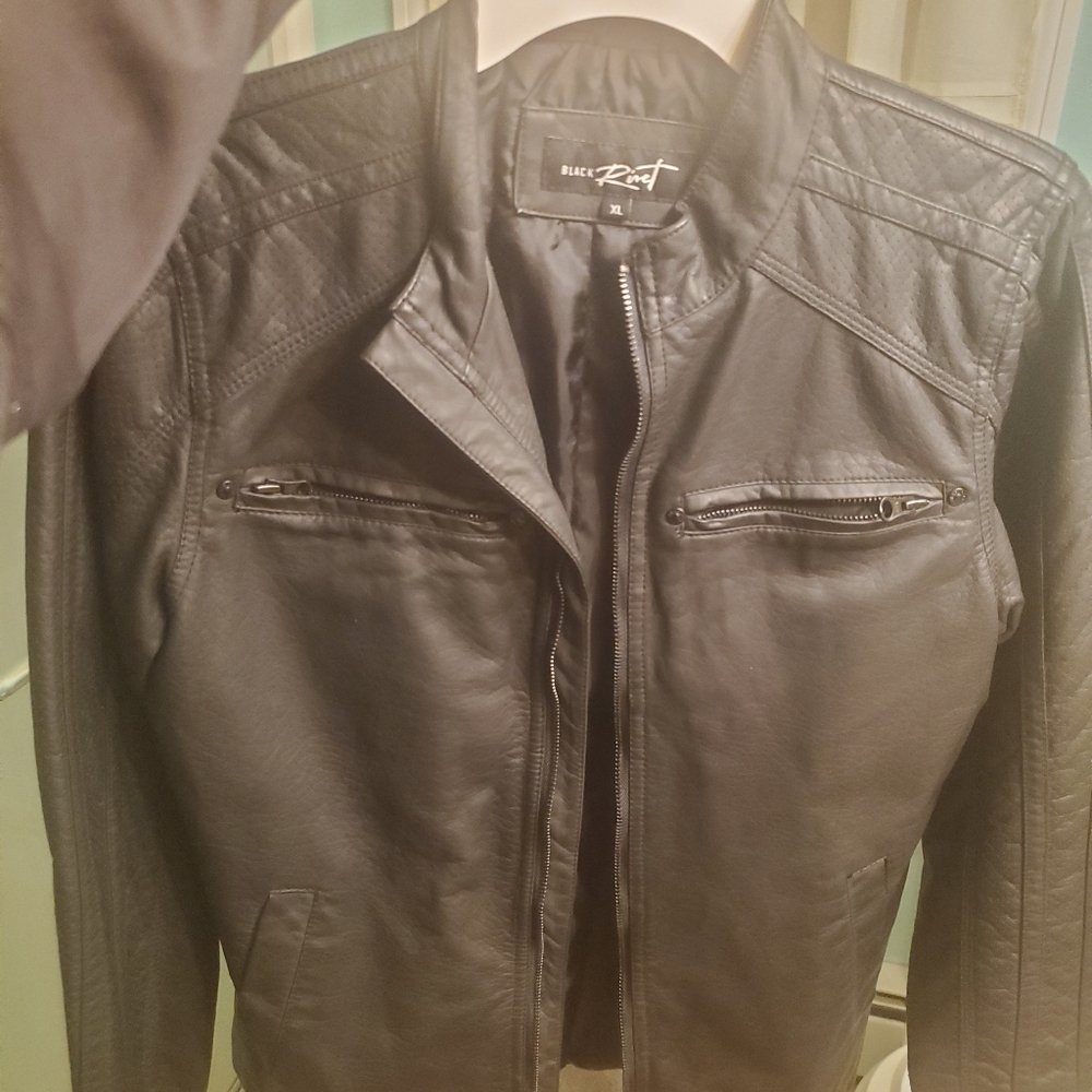 Real leather Black Rivet leather jacket